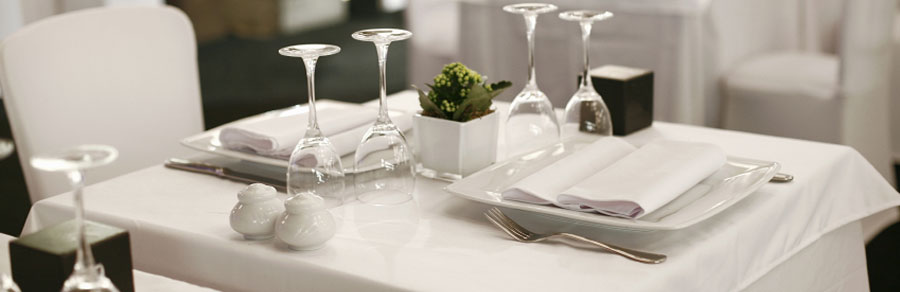 table setting in a fine dining restaurant